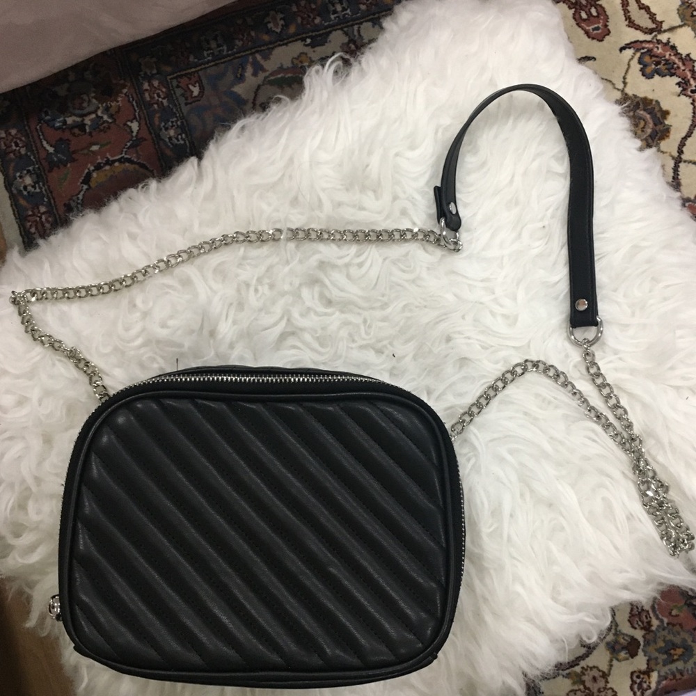 F21 faux leather quilted crossbody